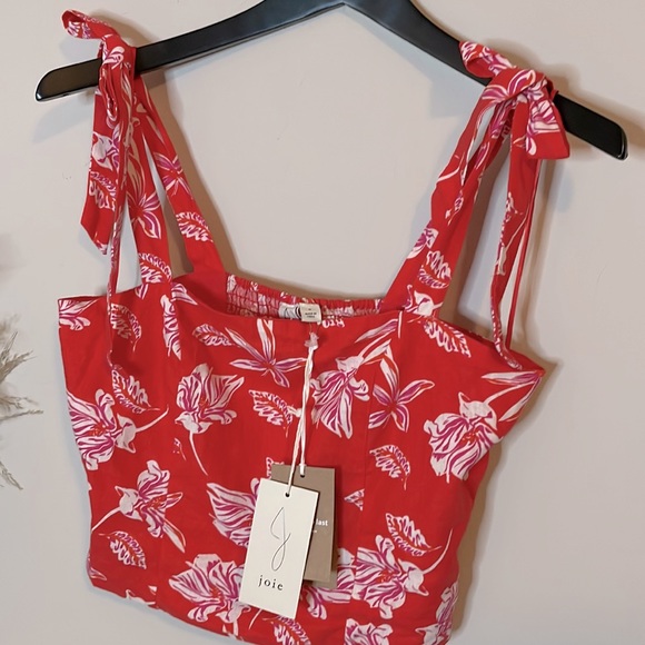 Joie Linen Floral Crop Top - Picture 3 of 9